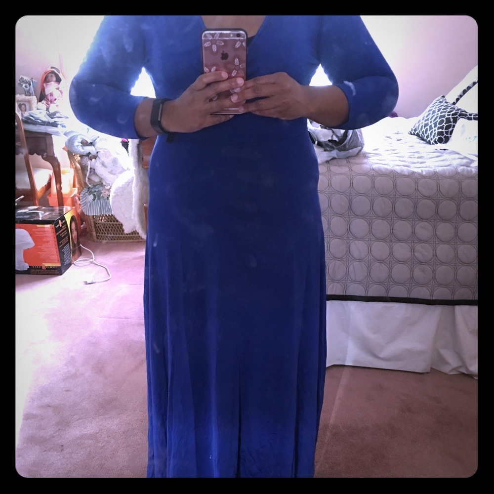 Royal Blue long sleeve dress with fleece lining